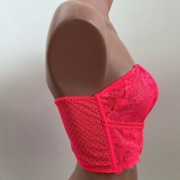 💕Victoria's Secret Dream Angels Lace Corset Bra Neon Pink NWT -Limited Edition - Picture 4 of 9